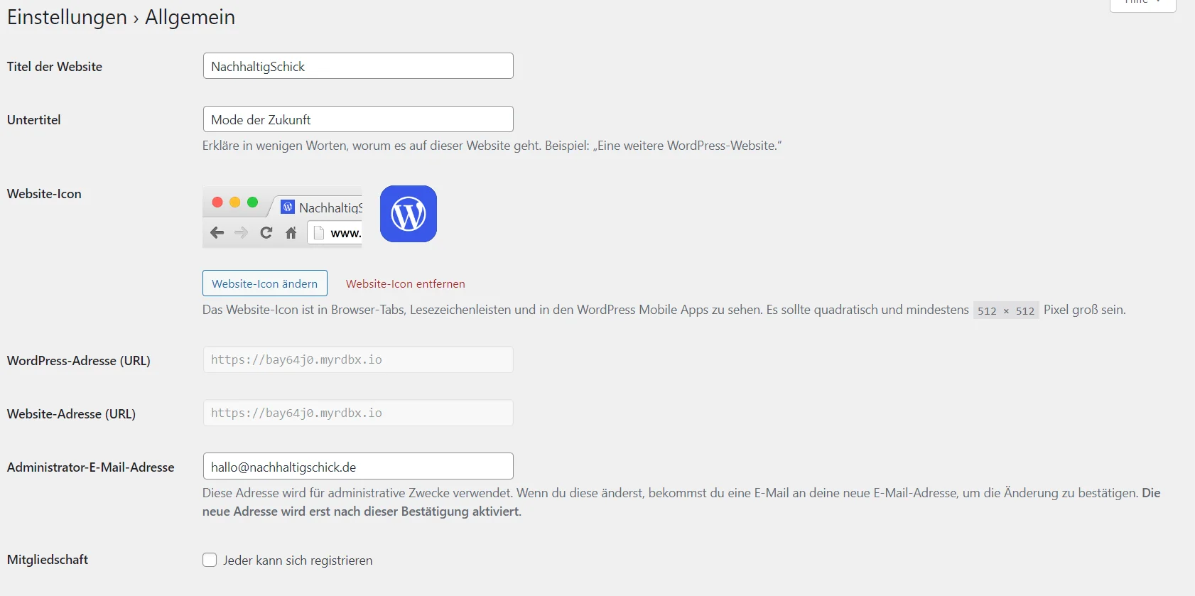 Grundlegende WordPress Einstellungen