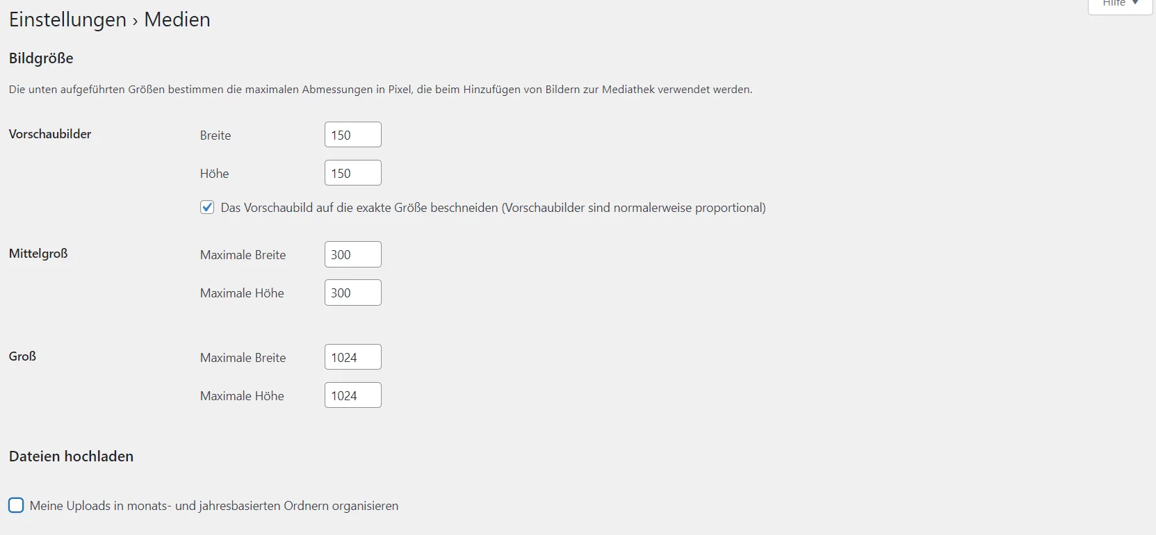 Grundlegende WordPress Einstellungen