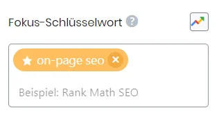 Screenshot der Nutzung von Keywords in RankMath